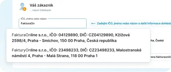 Snadné vyplňování dle IČ